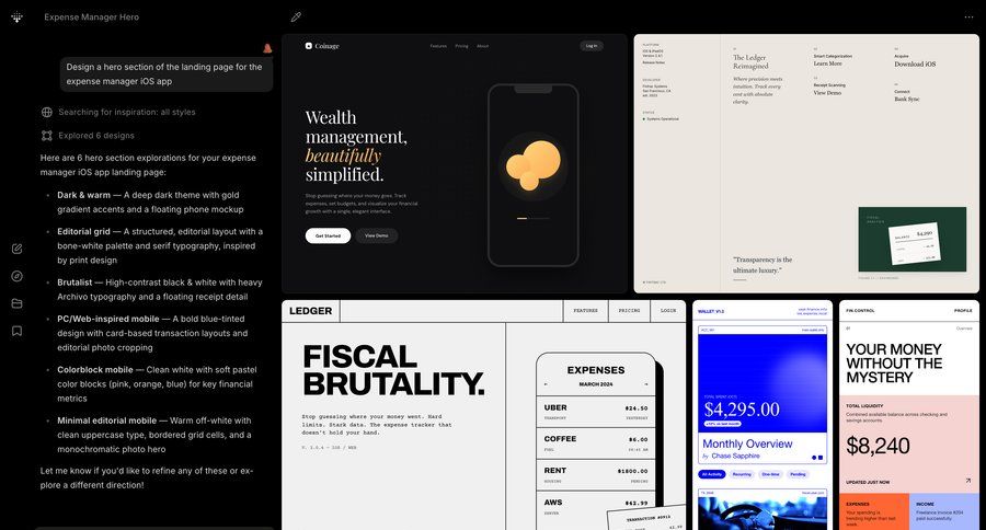 Variant
				home ui page example