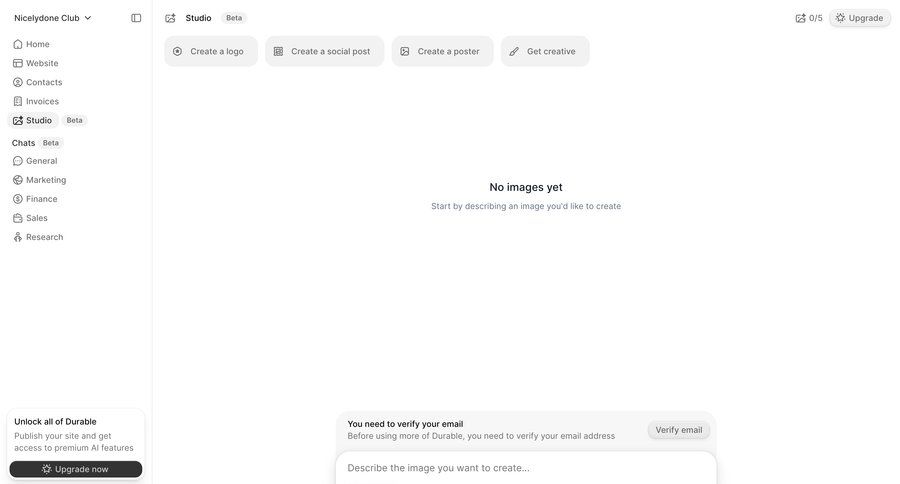 Durable
				empty state ui page example