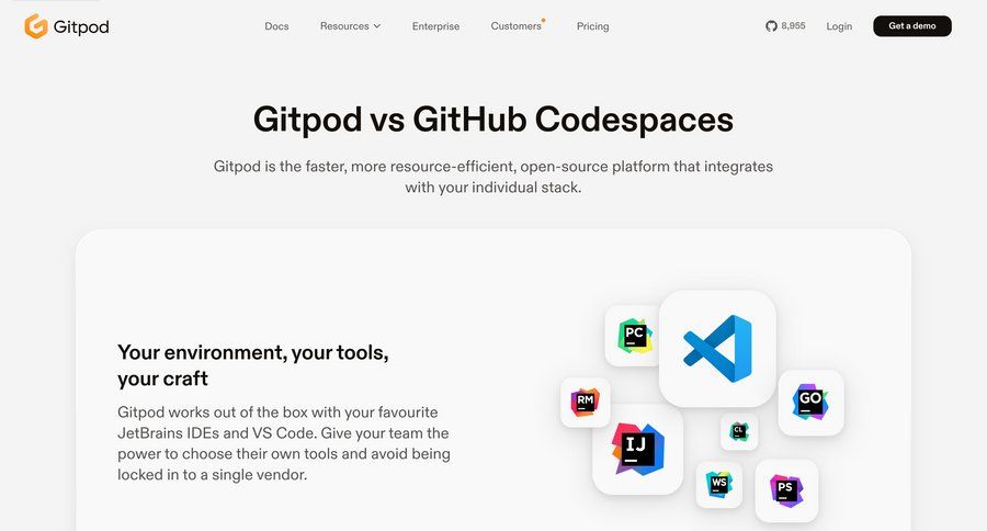 Gitpod
			alternative free tier comparison page competition vs comparision alternatives ui page example