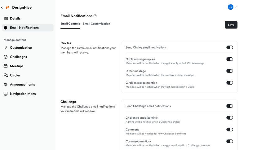 Kajabi
			notification settings configuration settings sidebar navigation email save changes call recording sidebar alert message announcement controls notification settings ui page example