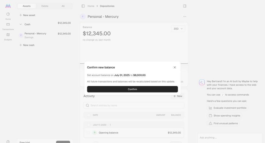 Maybe Finance
				detail page ui page example