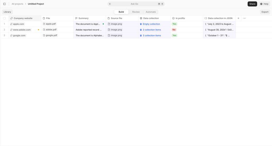 V7
			 data management data export exporting data file management file organization data display menu table review summary ui page example