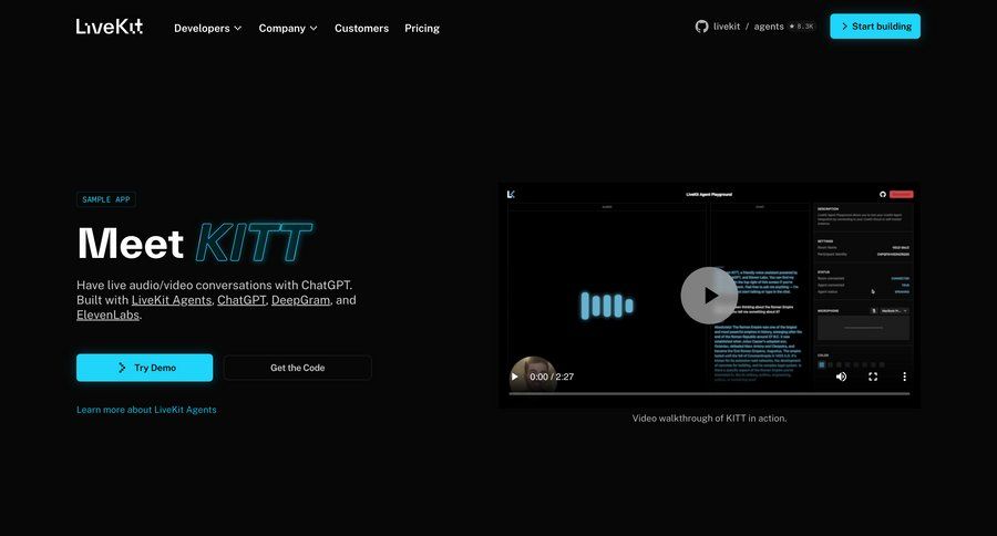 Livekit
				landing page ui page example