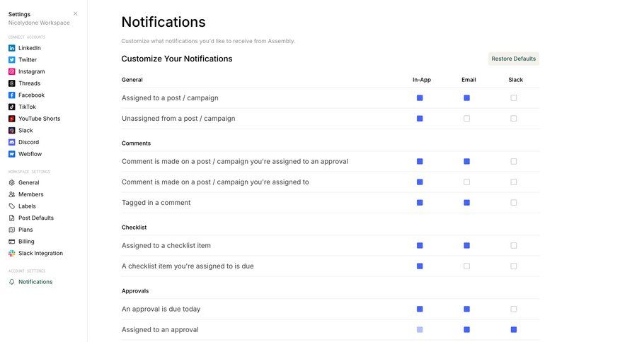 Assembly
			notification settings configuration settings grid onboarding customize sidebar alert message table configuration screen notification settings ui page example