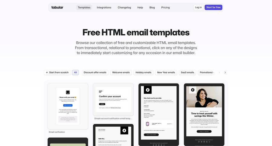 Tabular
				templates ui page example