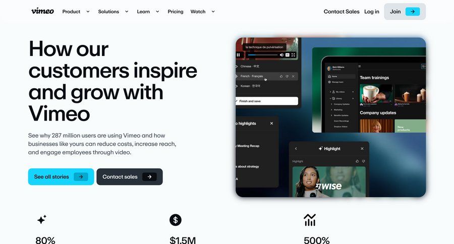 Vimeo
				testimonials ui page example