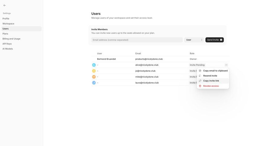 V7
			 settings team collaboration sidebar navigation user management form account setup workspace settings list management email management user role sidebar user menu table team management ui page example