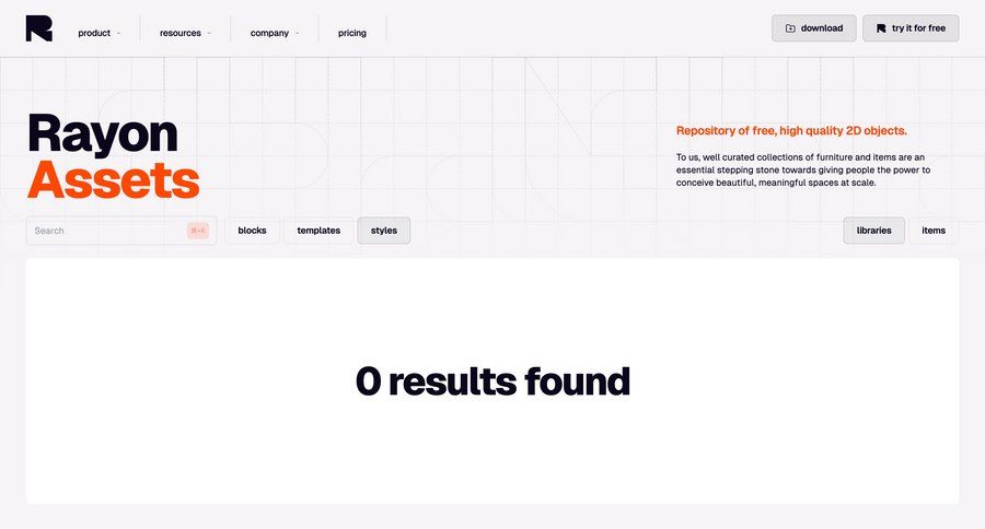 Rayon
			 blank state void blank non-ideal state empty page prompt alternatives assets search bar search results ui page example