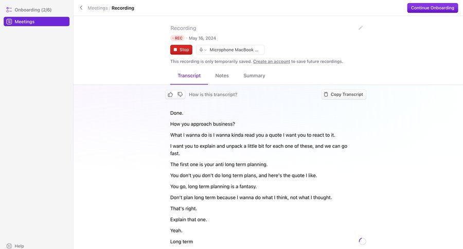 Limitless
				onboarding page example