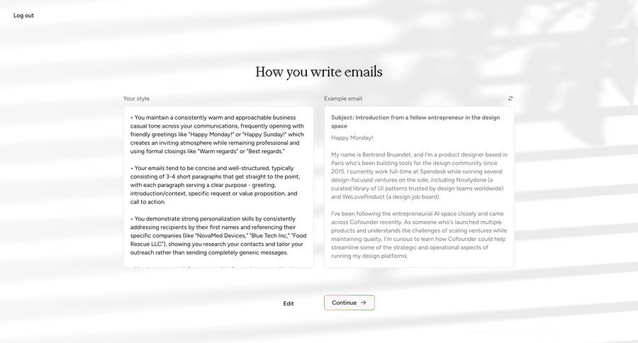 Cofounder
				settings ui page example