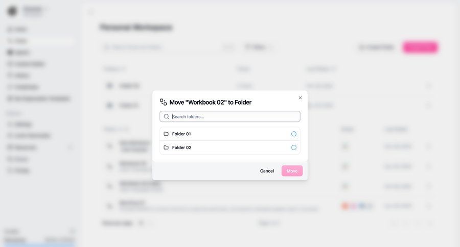 Gumloop
			 workflow management modal dialog file organization ui page example