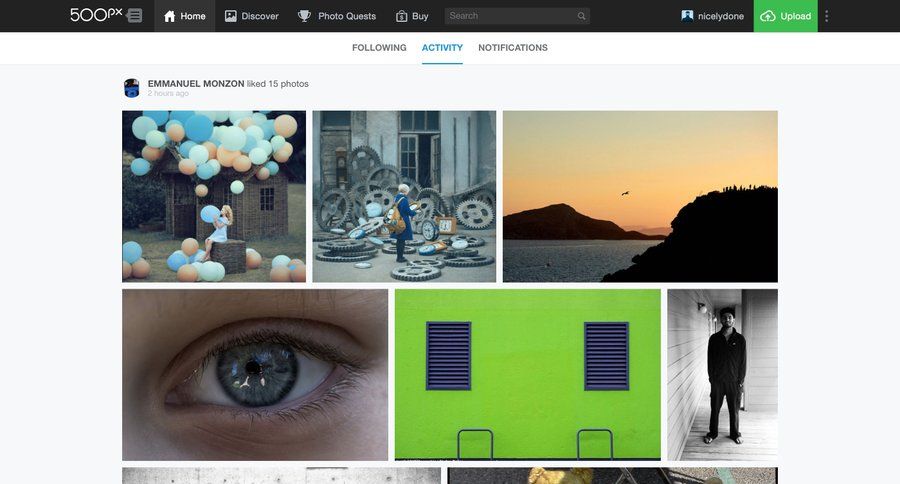 500px
				activity feed page example
