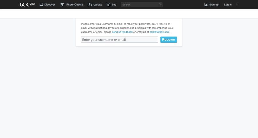 500px
				password reset page example
