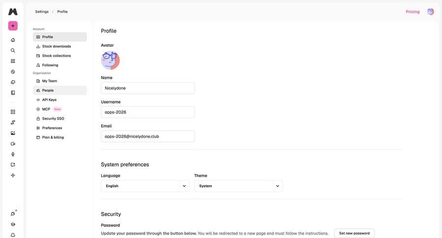 Magnific
			 password management ui page example