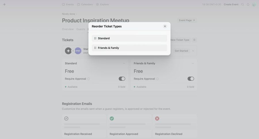 Luma
			 settings drag and drop reorder event management ui page example