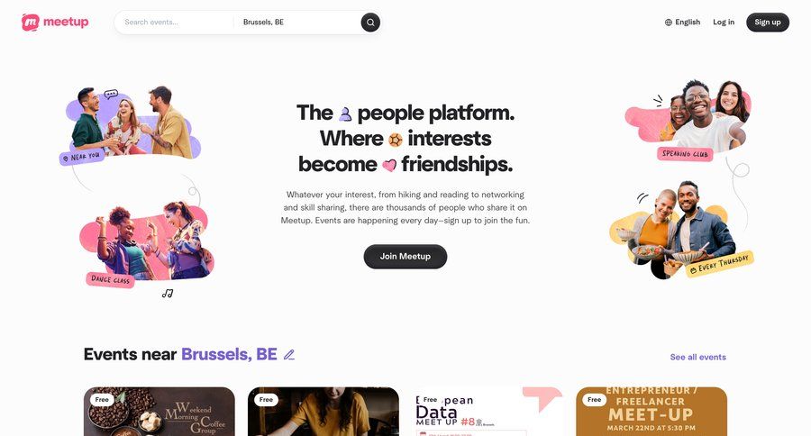 Meetup
				landing page ui page example