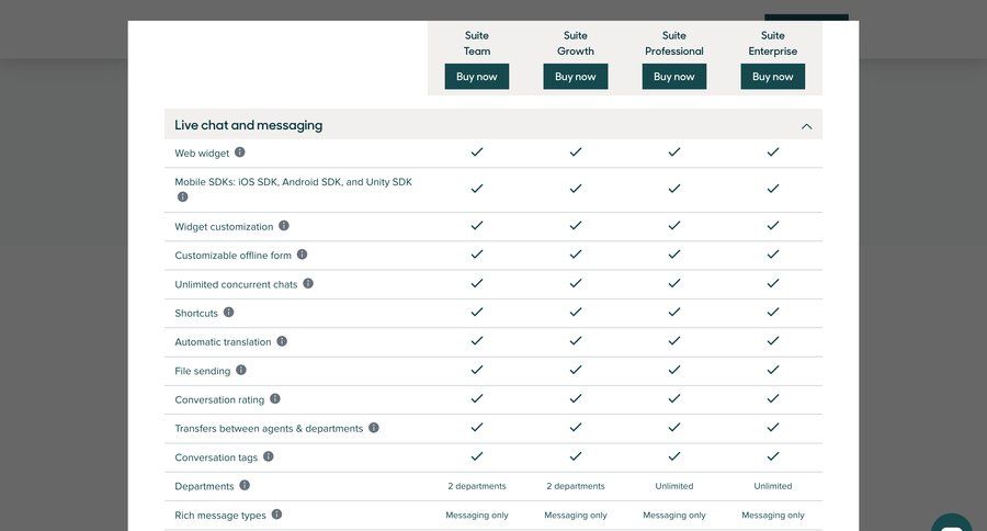 Zendesk
			 plan comparison payment history service plans pricing plans subscription plans table pricing packages live chat ui page example