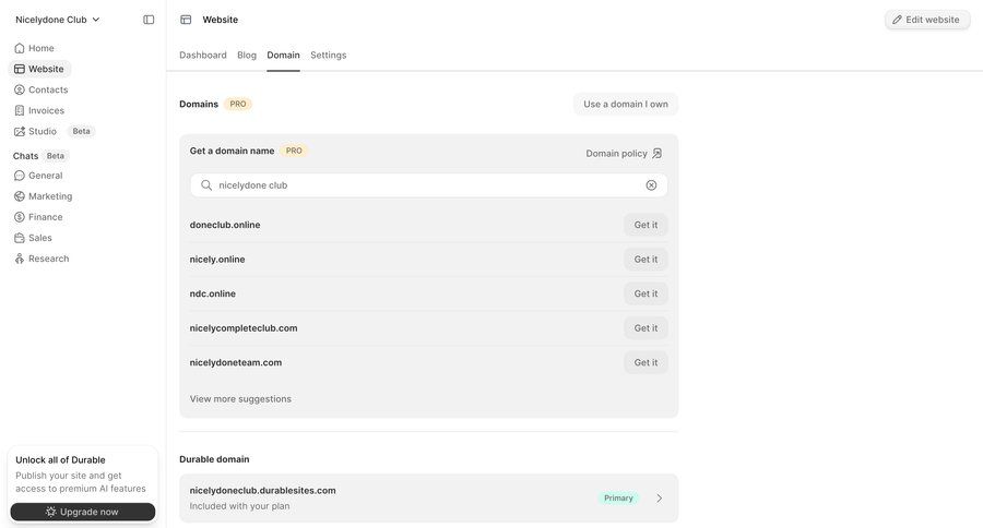Durable
				settings ui page example