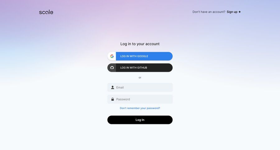 Scale
			login authentication user account login page form ux ui design