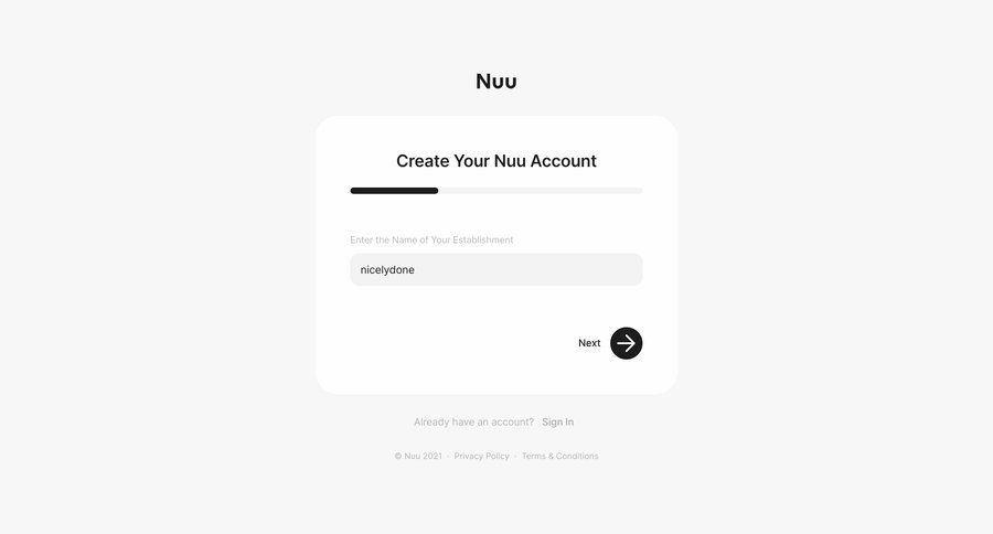 Nuu
				signup page example
