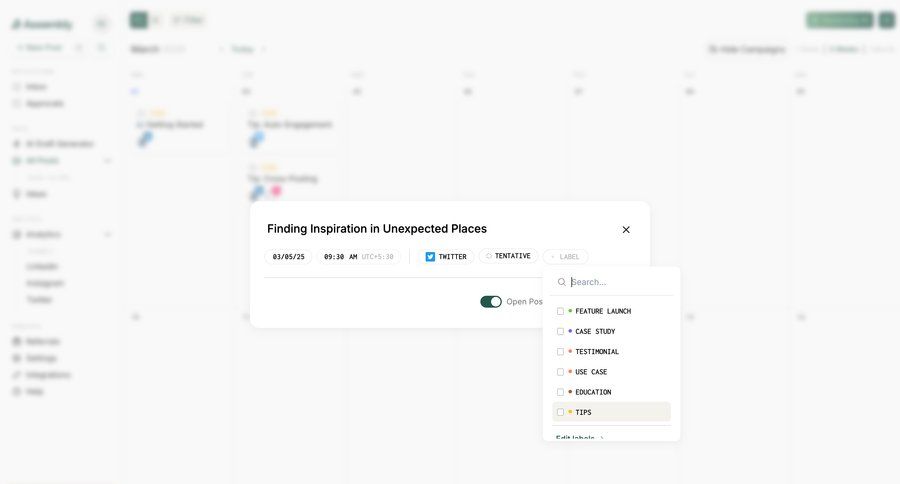 Assembly
			 content management tagging personal space ui page example
