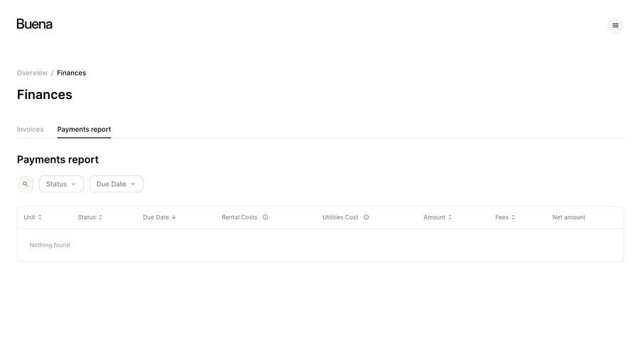 Buena
			 table headers data display data filtering financial reporting dropdown filters table ui page example