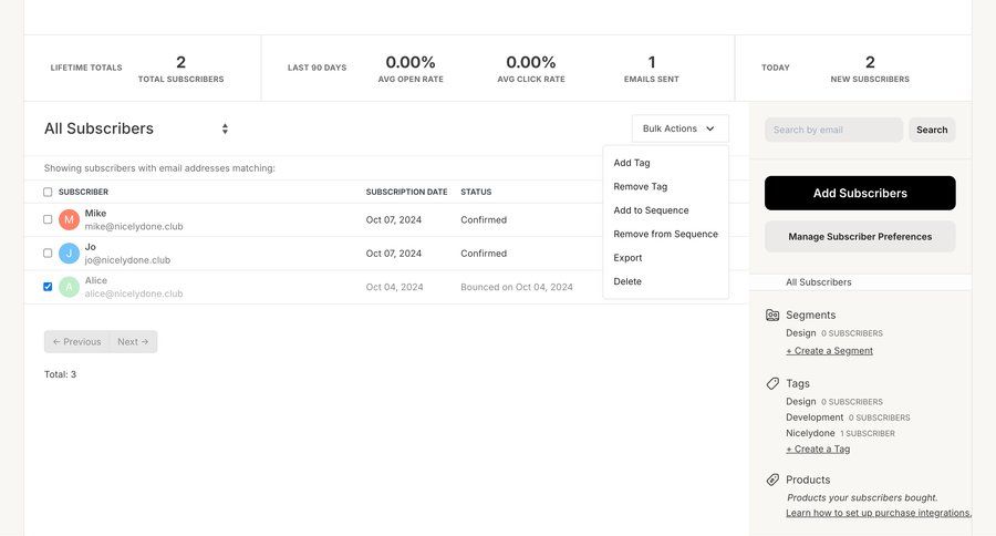 Kit
			list table bulk actions data management e-commerce delete export tagging user data bulk import bulk delete bulk archive dropdown filters call to action sidebar menu table pagination ui page example