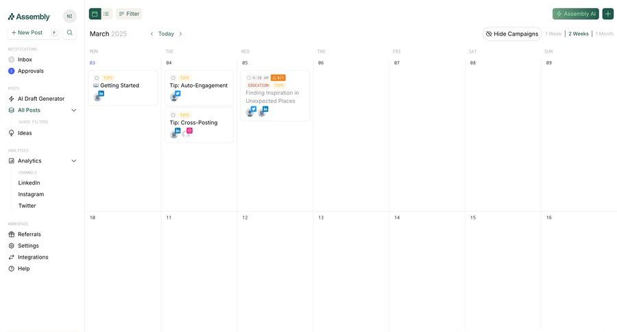 Assembly
			 content management sidebar navigation grid analytics dashboard calendar screen sidebar personal space analytics time management ui page example