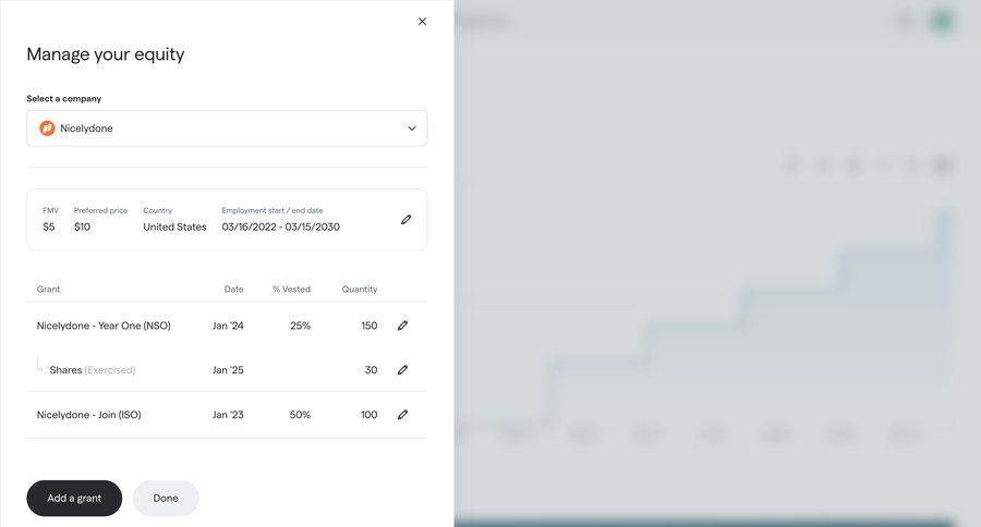 Secfi
			 data management finance product details information page detail view item details info view table ui page example