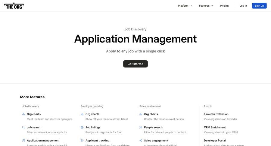 The org
			 application management ui page example