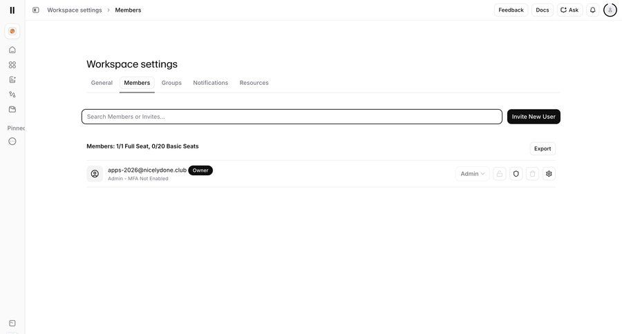 Elevenlabs
			 workspace settings access control team management ui page example