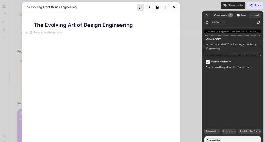 Fabric
				list ui page example