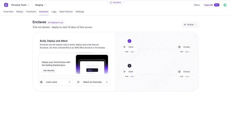 Evervault
			 dashboard onboarding progress indicator getting started trial checkout deploy security product details item details personal space documentation version history version control ui page example