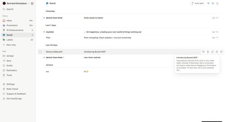 Notion Mail
			 sidebar navigation automation email management email inbox alert message system notification push notification notification center product details communication menu ui page example
