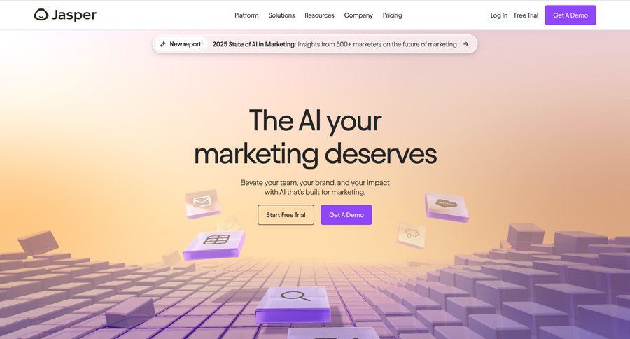Jasper
				landing page page example