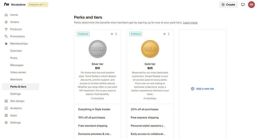 Fourthwall
			 e-commerce dashboard subscription management sidebar card layout ui page example