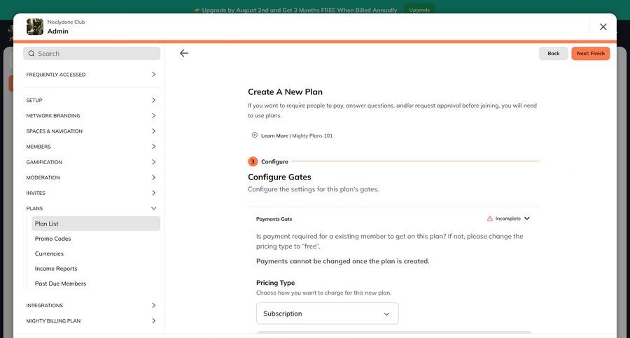 Mighty
			 sidebar onboarding progress indicator progress bar form sidebar navigation configuration subscription management configuration screen subscription pricing ui page example