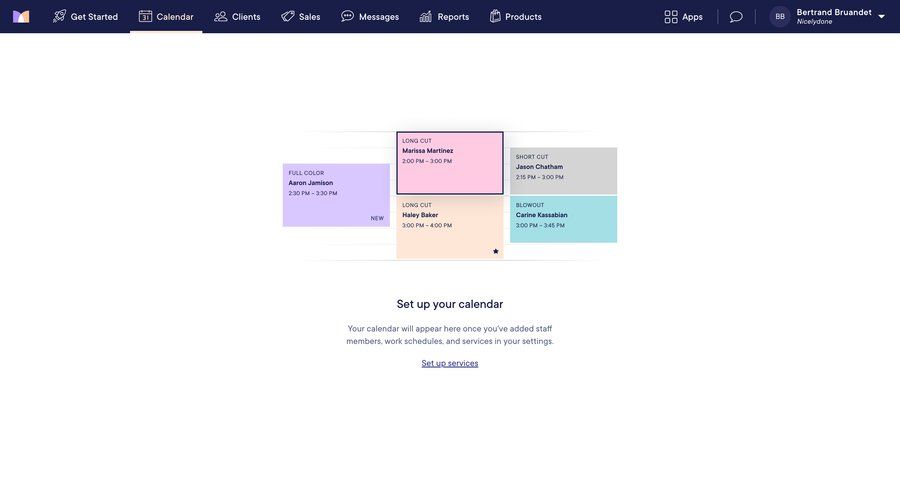 Mangomint
			 grid onboarding calendar screen ui page example