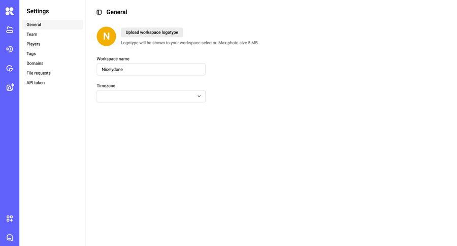 Kinescope
				settings ui page example