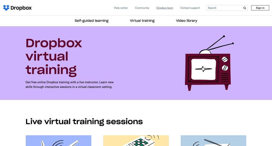 Dropbox
			 document list virtual assistant trainings cards ui data grid ui page example