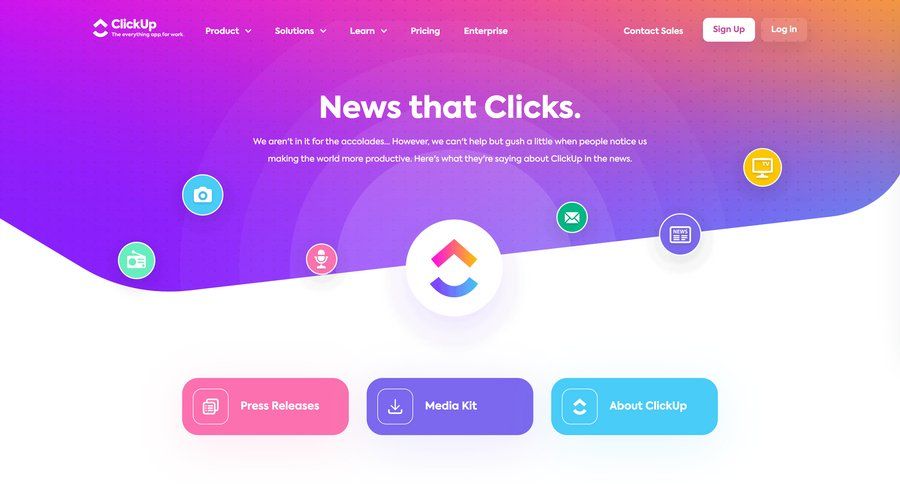 ClickUp
			press announcement world map press release check out rp ui page example