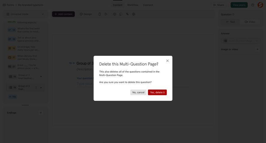 Typeform
				modal & popover ui page example