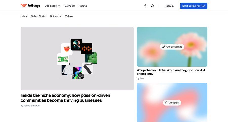 Whop
				blog ui page example