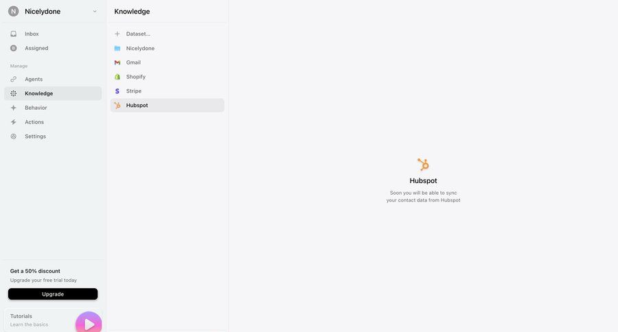 Lemni
			 data management settings dashboard sidebar navigation grid knowledge base integration setup coming soon call intelligence sidebar blank state void blank non-ideal state empty page prompt integration ui page example