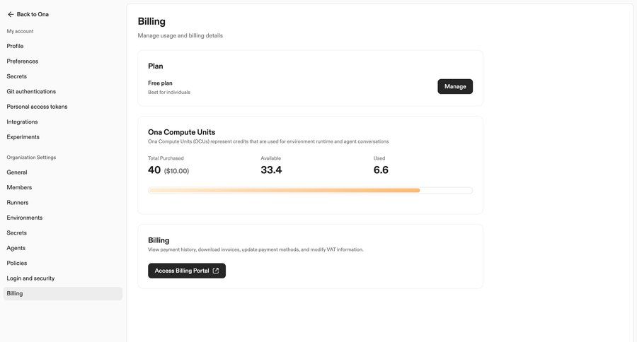 Ona
				billing settings ui page example