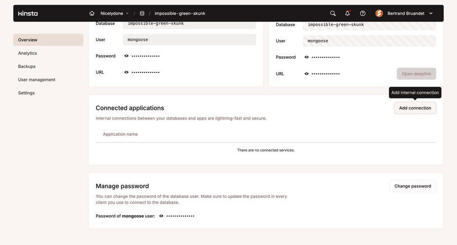 Kinsta
			 password management database management ui page example