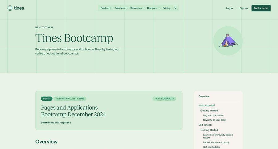 Tines
			guide education program guide guided tour ui page example