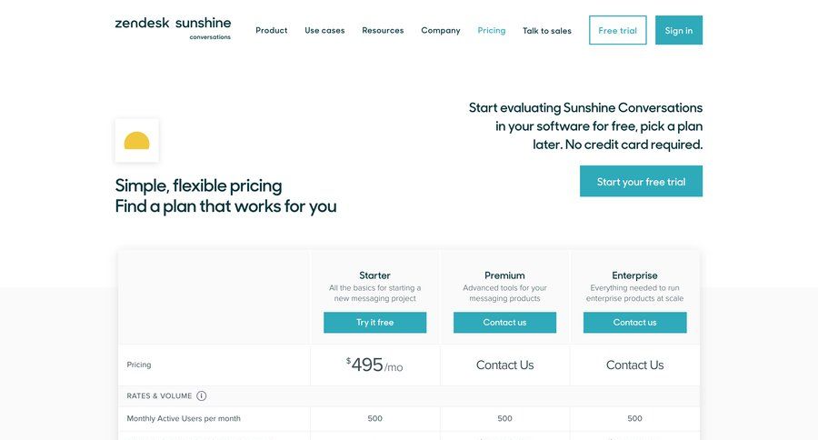 Zendesk
			 table service plans plan comparison free plan features saas pricing pricing plans subscription plans connect service extend trial pricing packages ui page example