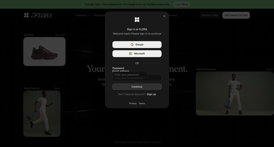 Flora
			 account management form user authentication modal dialog authentication dark theme login sign in modern ui page example