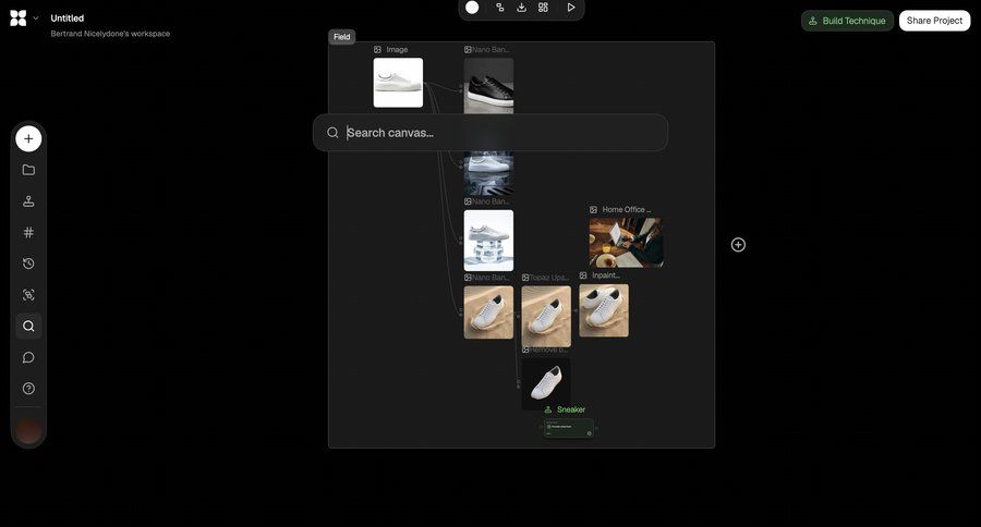 Flora
			 collaboration grid workflow editor project creation dark theme sidebar node based editor ui page example